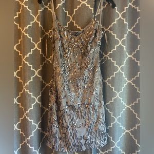 NWOT grey/ silver sparkly homecoming dress